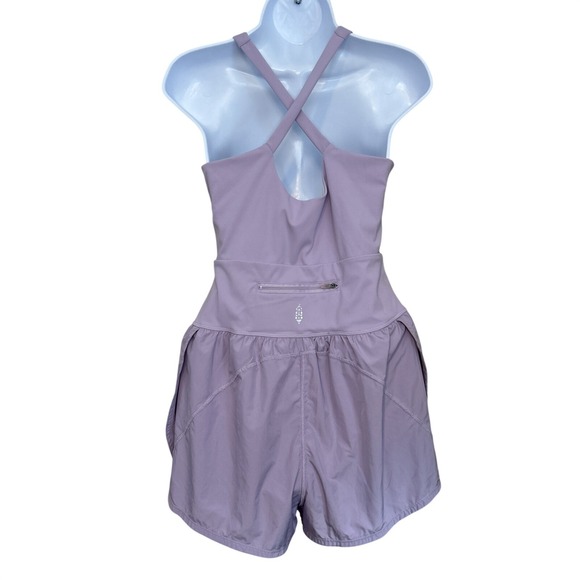Free People Fp Movement Righteous Runsie Romper Stretch Lilac Size Medium - Picture 3 of 11